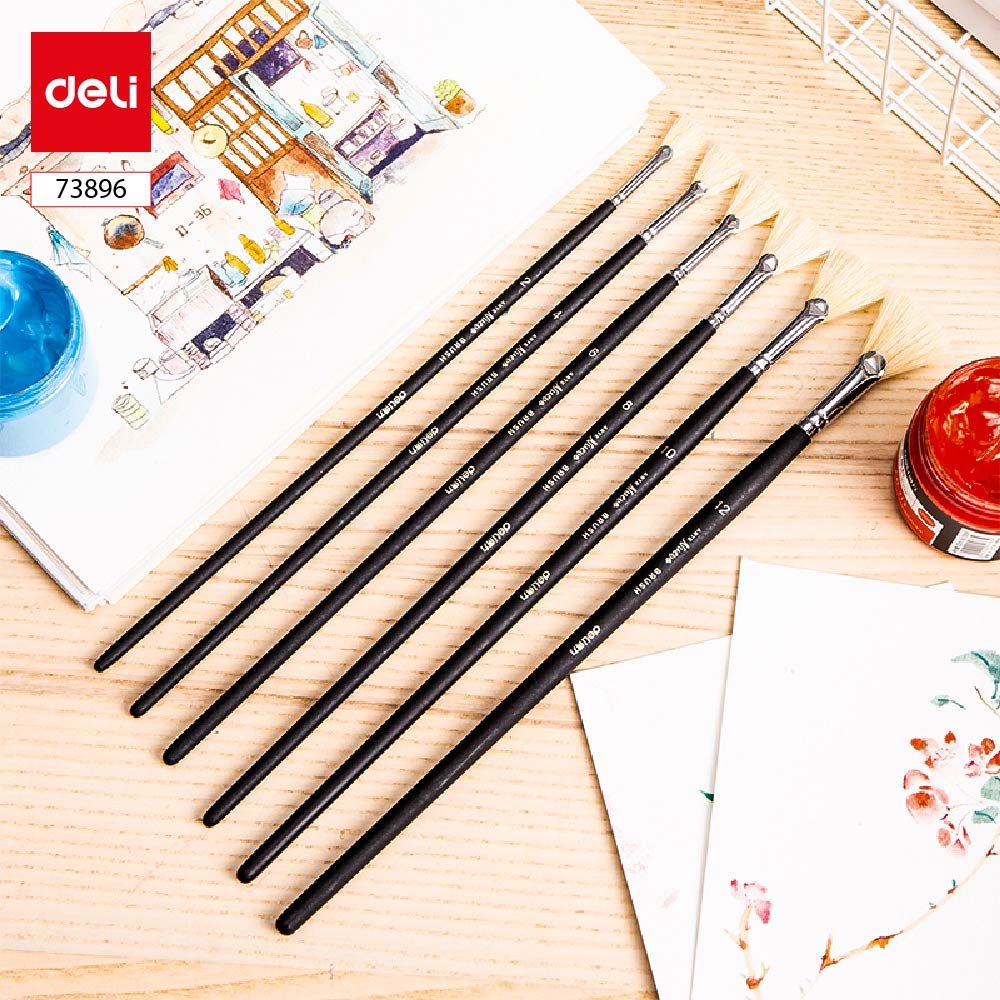 73896-2 ديلي مجموعة فرشاة رسم ألوان مائية - مروحة - أسود - E73896